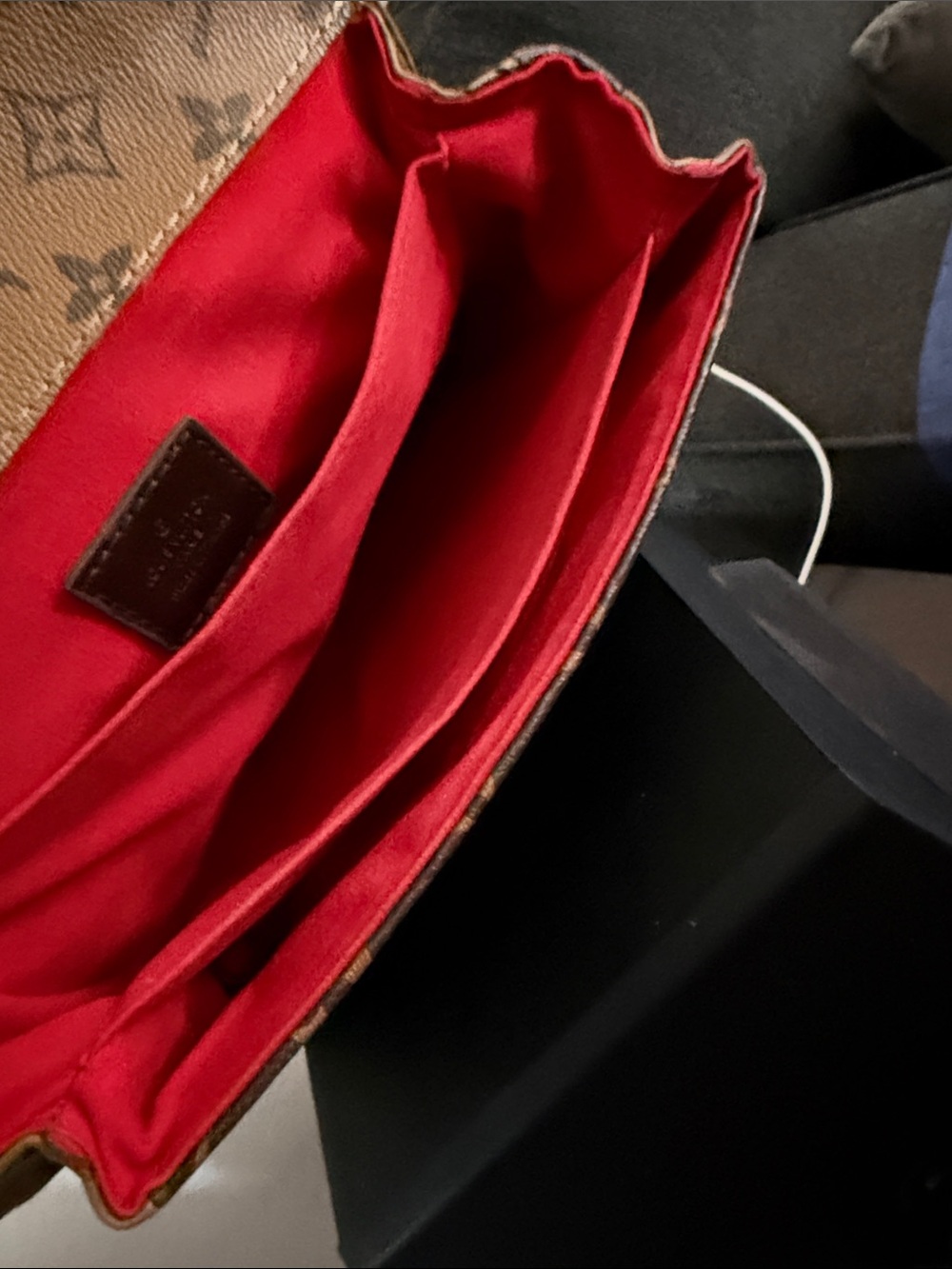 Luxury Monogram Crossbody Bag - Red Interior